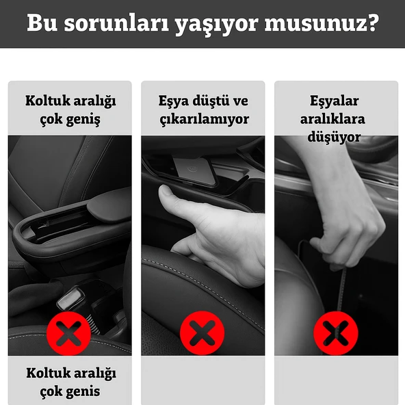 Araba Koltuğu Boşluk Doldurucu - Arabalar, SUV'ler ve Kamyonetler için 2'li Evrensel Düzenleyici - 8