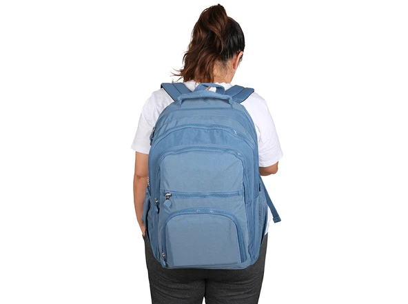 Bagacar 1087 Su Geçirmez İthal Krinkıl Kumaş Laptop Bölmeli Okul ve Günlük Sırt Çantası - 10