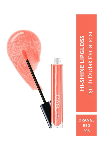 Işıltılı Dudak Parlatıcısı - Hi-shine Lip Gloss Orange Red - No: 205 - Vegan & Temiz Içerik ürün görseli 1