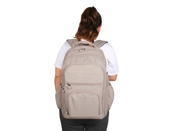 Bagacar 1087 Su Geçirmez İthal Krinkıl Kumaş Laptop Bölmeli Okul ve Günlük Sırt Çantası - 8