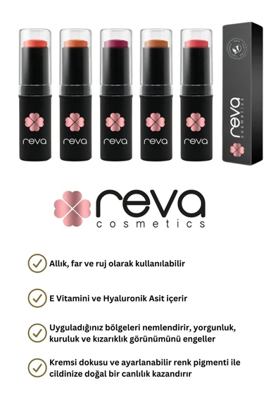 Çok Amaçlı Stick Allık, Far, Dudak Renklendirici Peach/lip Cheek Eye Tint-vegan & Temiz Içerik Rv111 - 3