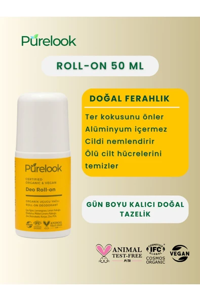 Purelook Deo Roll-On 50 ML(Lemongrass) Organik - Resim 2