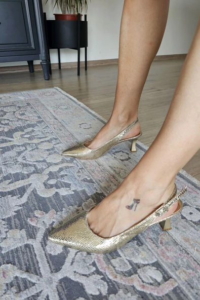 10 1897 Topukla Kadın Kadeh Arkası Açık Stiletto - 9