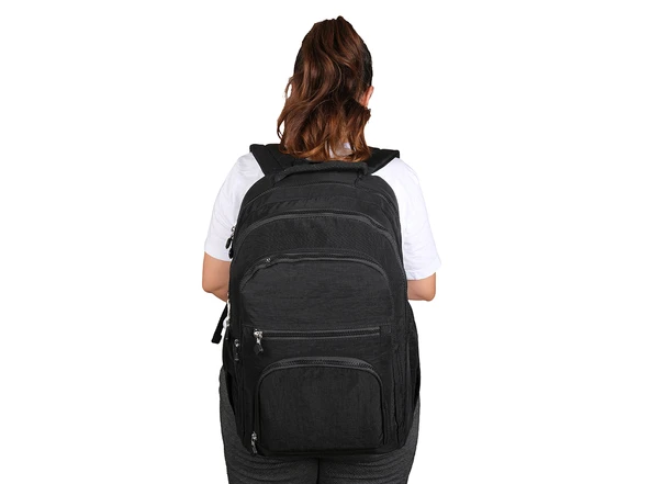 Bagacar 1087 Su Geçirmez İthal Krinkıl Kumaş Laptop Bölmeli Okul ve Günlük Sırt Çantası - 5