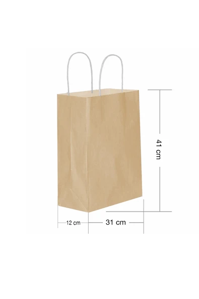 Supertrend Kraft Çanta Naturel Büyük Boy 31x41cm 25li