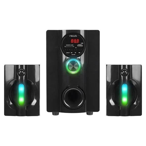 Mikado MD-95BT 20W Siyah Multimedya FM/BT/SD/USB Speaker Hoparlör 2+1 Ses Sistemi - 2
