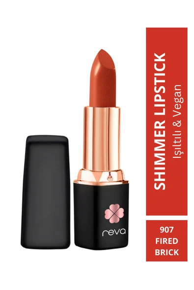 Shimmer Lipstick Fired Brich - Işıltı Ruj - No: 907 Vegan & Temiz Içerik ürün görseli