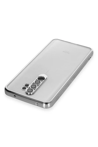 Xiaomi Redmi Note 8 Pro Kılıf Lensli Silikon - Gümüş - 3