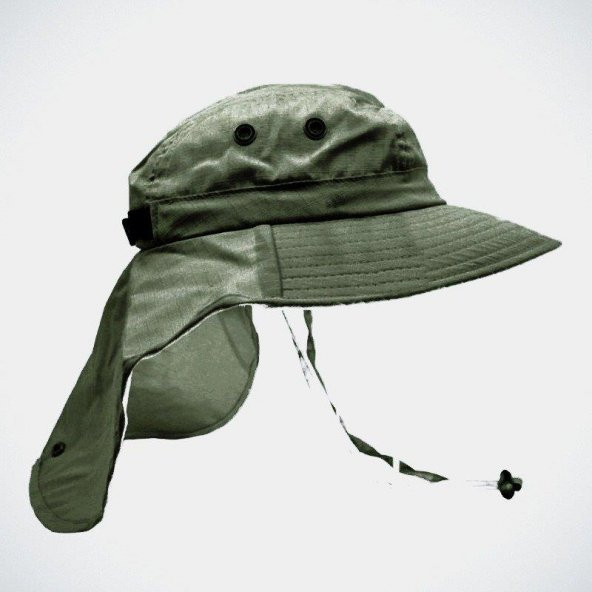 Haki Renk Ayarlanabilir Özellikli Safari Trekking Şapkası