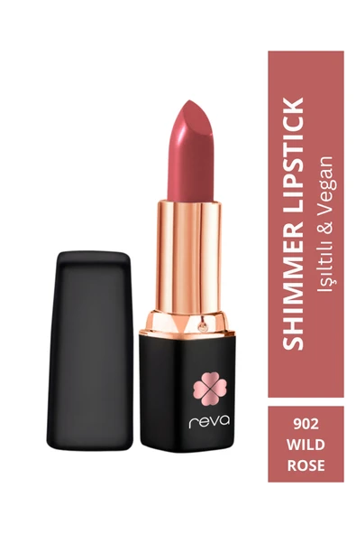 Shimmer Lipstick Wild Rose - Işıltı Ruj - 4 gr - No: 902 - Vegan & Temiz Içerik ürün görseli