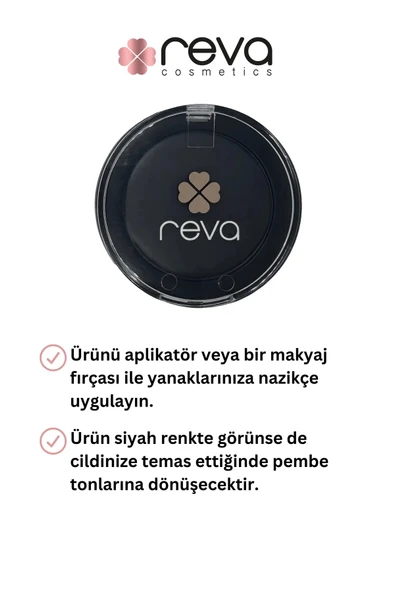 Sihirli Siyah Ph Renk Değiştiren Krem Allık-Black Magic Ph Colour Changing Cream Blusher 7g RV800 - Resim 3