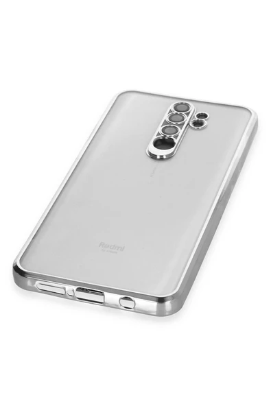 Xiaomi Redmi Note 8 Pro Kılıf Lensli Silikon - Gümüş - 4