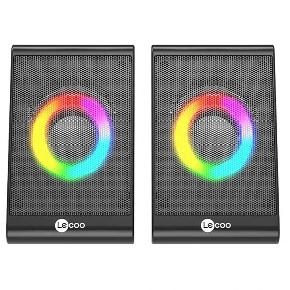 Lecoo DS100 Rgb Aydınlatmalı Kablolu Stereo Siyah 6 W Soundbar 1+1 Masaüstü Hoparlör - 4