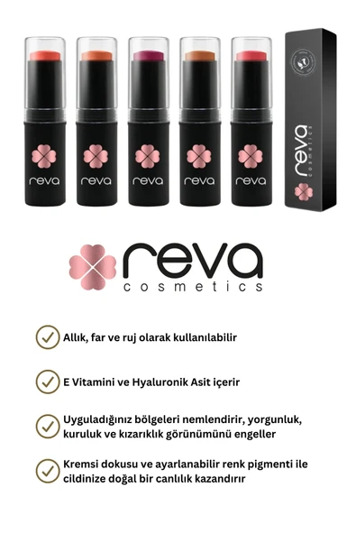 Çok Amaçlı Stick Allık, Far, Dudak Renklendirici & Lip Cheek Eye Tint-vegan & Temiz Içerikrv114 - 4