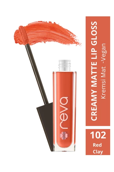 Creamy Matte Lip Gloss Red Clay - Mat Krem Dudak Parlatıcısı - No: 102 - Vegan & Temiz İçerik