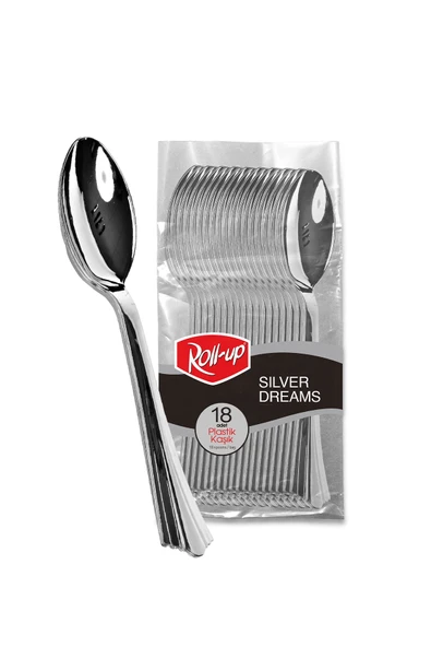 Supertrend Metal Görünümlü Plastik Kaşık 18li