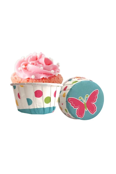 Supertrend Muffin-Kek Kapsülü Kelebek Desenli 50li ürün görseli 1