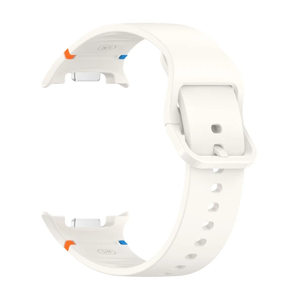 Samsung Galaxy Watch 8 Classic 47mm İle Uyumlu Metal Tokalı Spor Silikon Kordon  Starlight - Resim 4