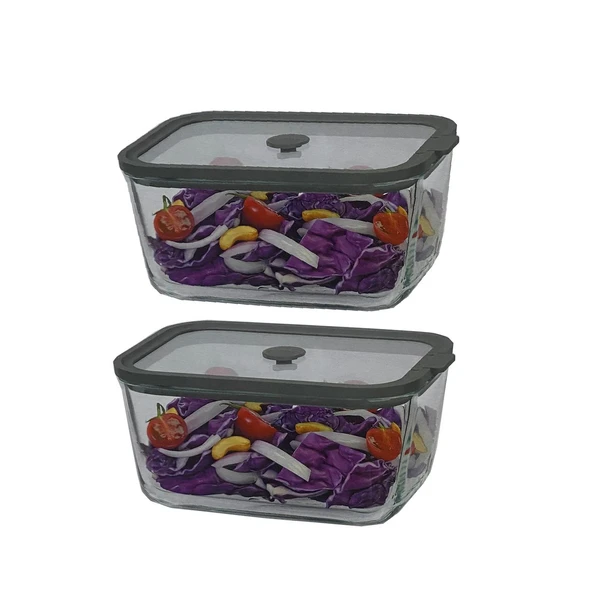 Sızdırmaz Cam Kapaklı Saklama Kabı 1380 ML – 2’li Set - 8