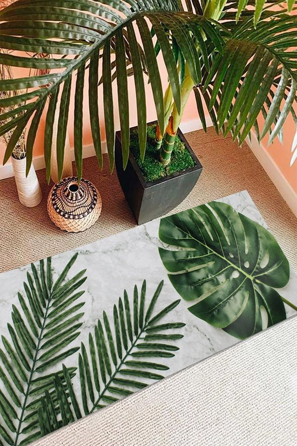 elleser Dekoratif Kaymaz Deri Tabanlı Yoga Matı