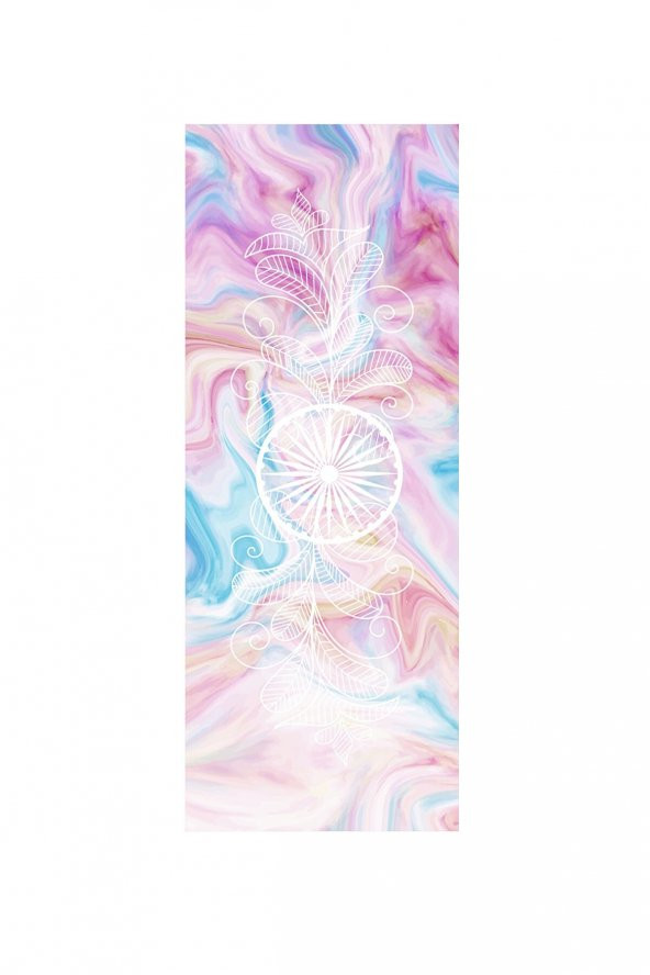 elleser Dekoratif Kaymaz Deri Tabanlı Yoga Matı - 2