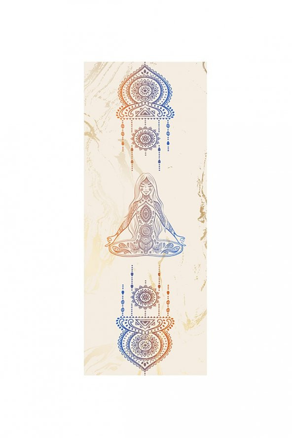 elleser Dekoratif Kaymaz Deri Tabanlı Yoga Matı - 2