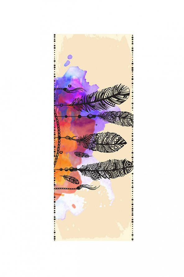 elleser Dekoratif Kaymaz Deri Tabanlı Yoga Matı - 2