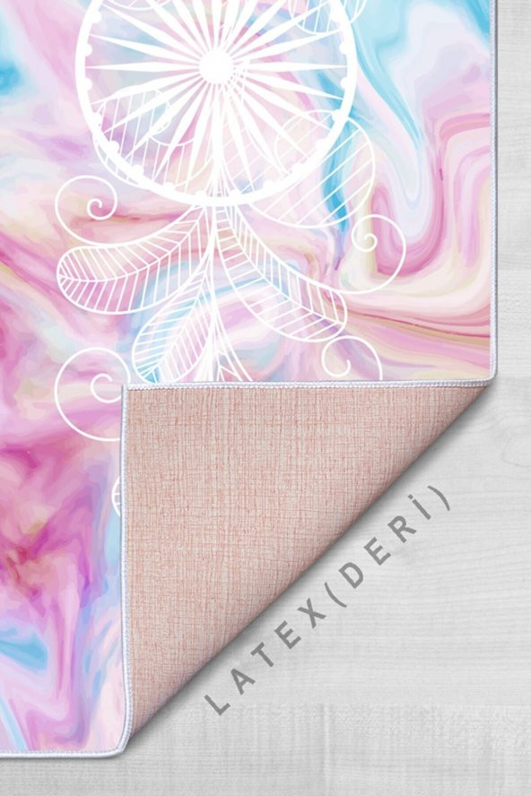 elleser Dekoratif Kaymaz Deri Tabanlı Yoga Matı - 3