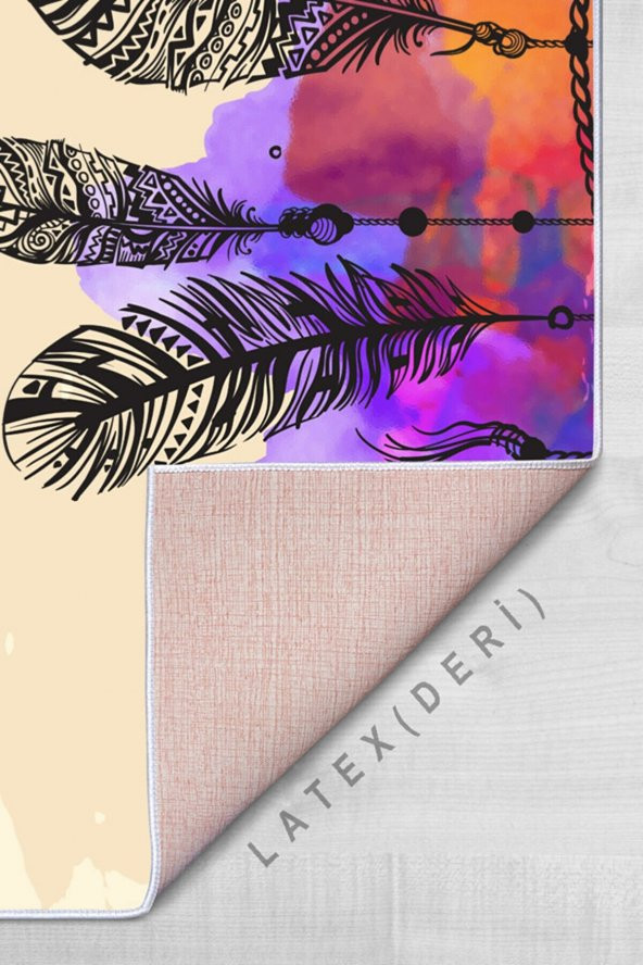 elleser Dekoratif Kaymaz Deri Tabanlı Yoga Matı - 3