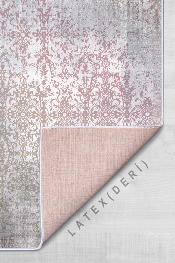 elleser Dekoratif Yıkanabilir Kaymaz Deri Tabanlı Salon Halısı - 3