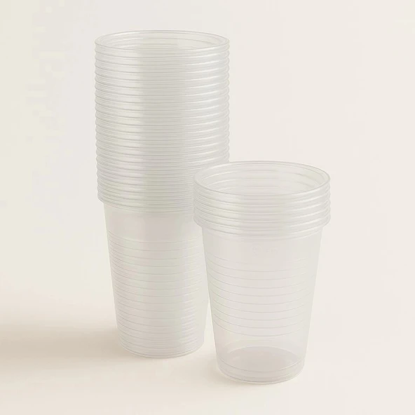 Plastik Bardak İnce Şeffaf 180cc 100lü - Resim 2