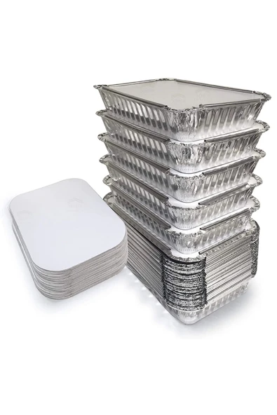 Supertrend 1500gr Dikdörtgen Alüminyum Kap Ve Kapak Seti 100lü ürün görseli 1