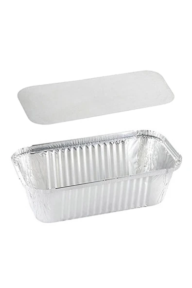 Supertrend 1000gr Dikdörtgen Derin Alüminyum Kap Ve Kapak Seti 100lü ürün görseli 1