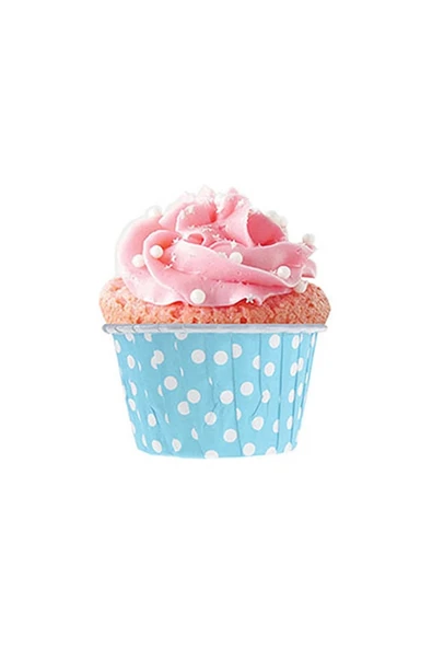 Supertrend Muffin-Kek Kapsülü Açık Mavi Puantiyeli 50li - Resim 4