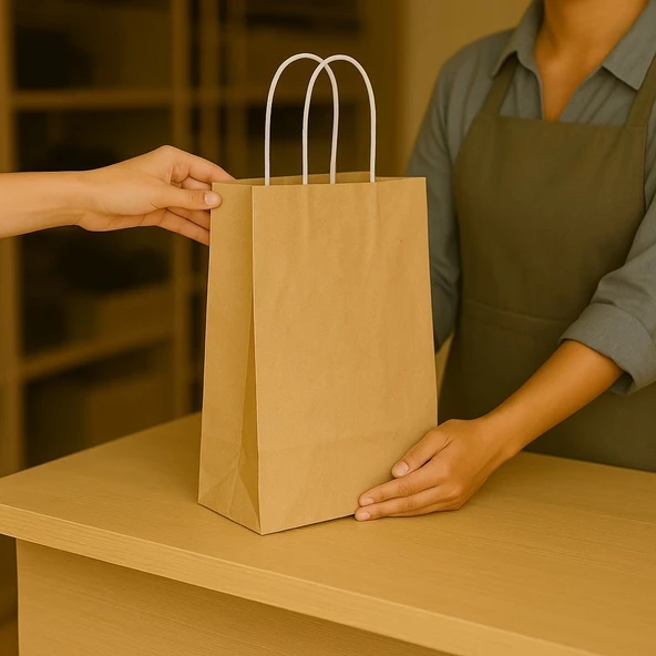 Supertrend Kraft Çanta Naturel Orta Boy 25x31cm 25li - 2