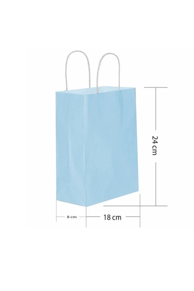 Supertrend Kraft Çanta Açık Mavi Küçük Boy 18x24cm 25li ürün görseli 1