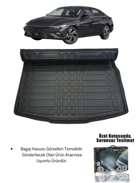 Sahler Hyundai Elantra 2021+ Uyumlu 4.5D Premium Havuzlu Oto Paspas ve Liner Marka 3D Bagaj Havuzu - Resim 2