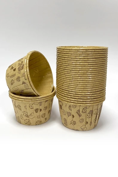 Supertrend Kağıt Muffin Kek Kapsülü Kraft Desenli 50li ürün görseli 1