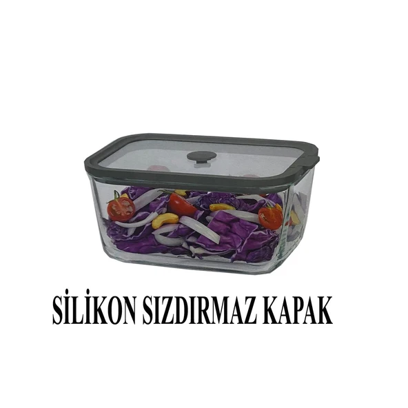 Sızdırmaz Cam Kapaklı Saklama Kabı 4'lü Set 2620/1380/800/470 ML - 6