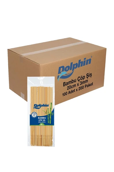 Supertrend Bambu Çöp Şiş 20cm x 3mm 100 adet x 200 Paket Koli ürün görseli 1