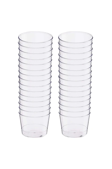 Plastik Kristal Silindir Tatlı Kasesi 250cc 30lu ürün görseli 1