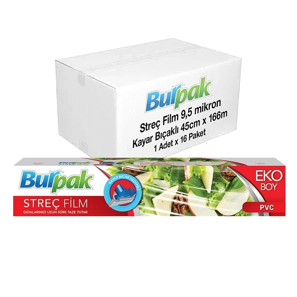 Supertrend Kayar Bıçak Hediyeli Streç Film 45cm x 166m 10mic x 16 Paket (Koli) ürün görseli 1