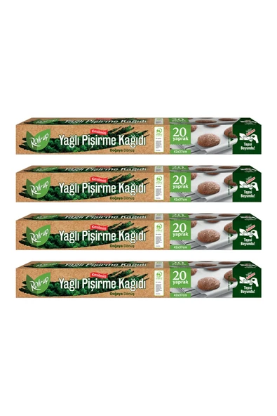 Supertrend Doğaya Dönüşümlü Kesilmiş Yağlı Pişirme Kağıdı 20 Yaprak 4 Adet ürün görseli