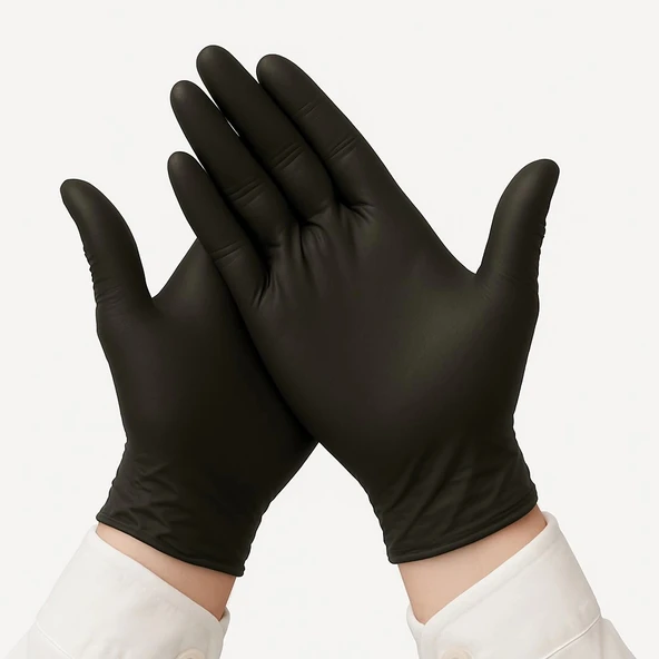 Supertrend Siyah Çok Amaçlı Nitril Muayene Eldiveni XL Beden 100 Adet - MDR - Resim 3