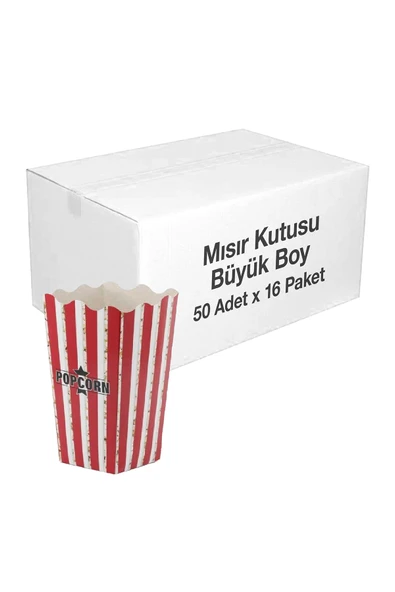 Patlamış Mısır Kutusu Büyük 50li Paket x 16 Paket (Koli) ürün görseli 1