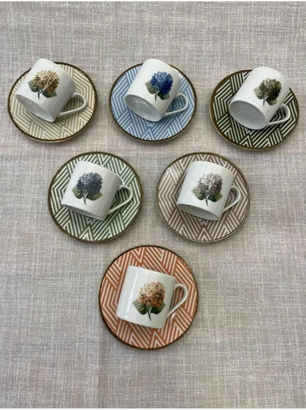 Ortanca 6 Kişilik Kahve Fincan Seti - Resim 2