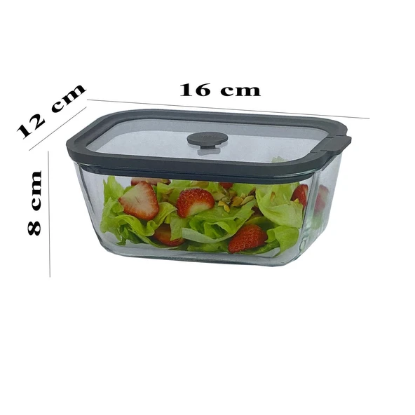 Sızdırmaz Cam Kapaklı Saklama Kabı 4'lü Set 2620/1380/800/470 ML - 5