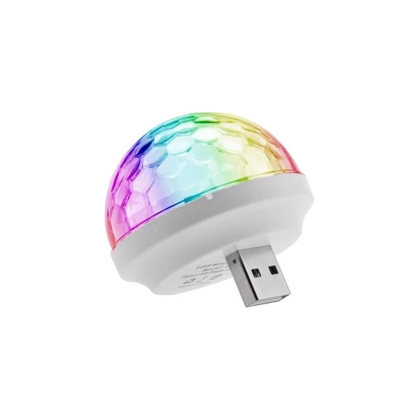 Alfa USB Disko Topu Sese Duyarlı Renkli Işıklı LED Lamba - Resim 2