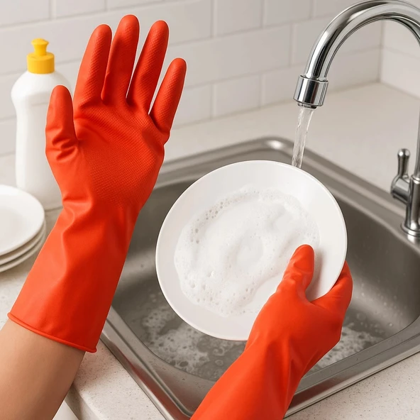 Supertrend Temizlik Eldiveni Kırmızı S 1 Çift - Resim 2