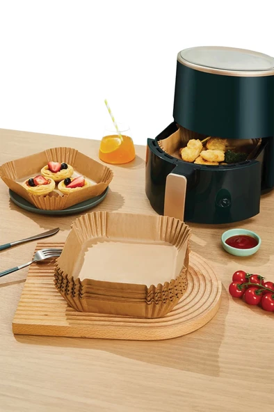 Supertrend Airfryer Pişirme Kağıdı Kare 20cm 50 + 5 Adet (5 Adet Hediye) - 3